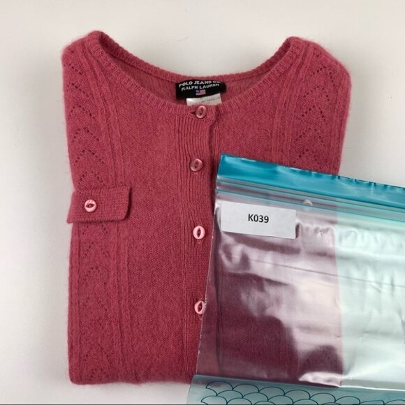 Polo Jeans Co. Ralph Lauren Vintage Pink Button Up Cardigan - Picture 8 of 8